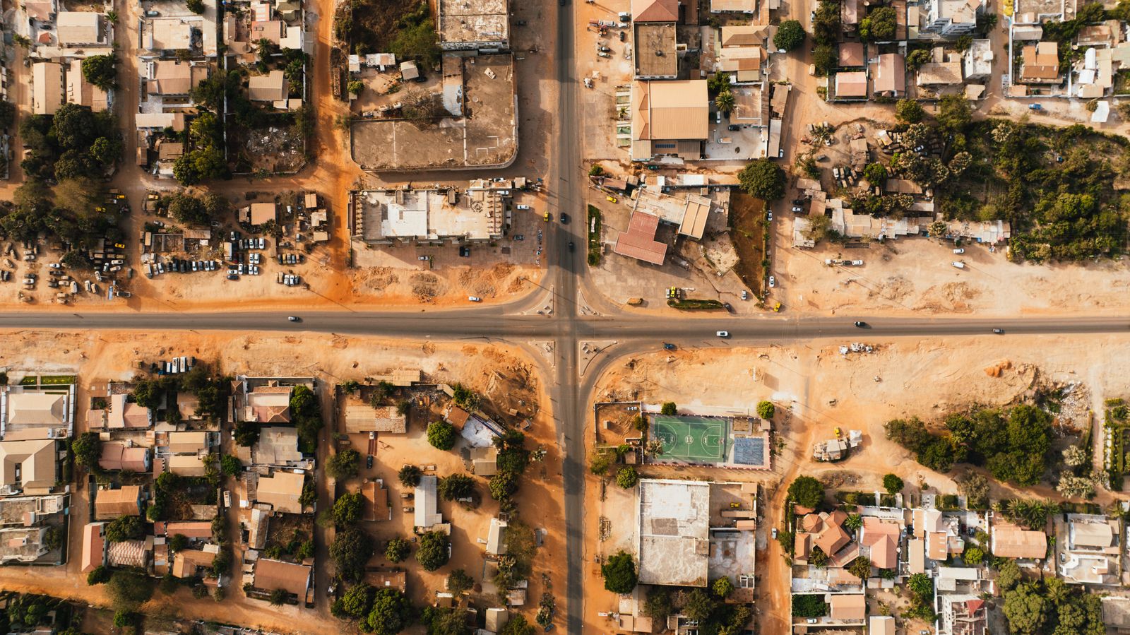 Aerial view of a Philadelphia neighborhood street grid