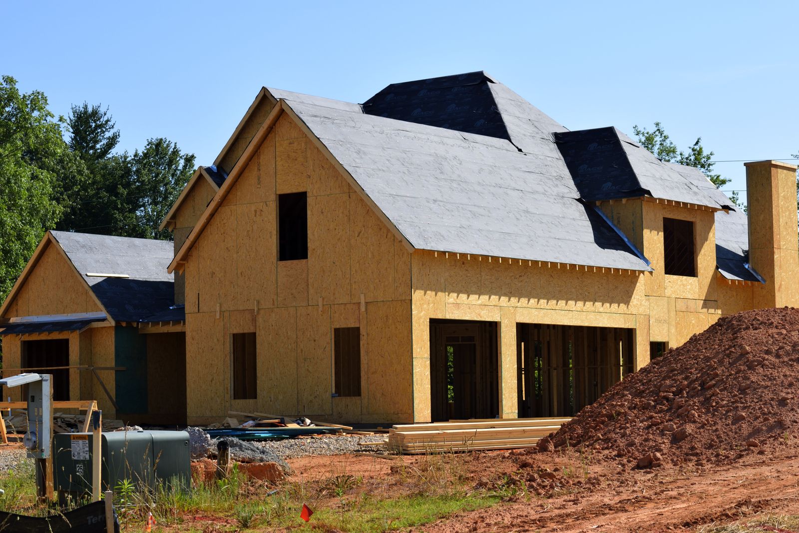 New home under construction in a Montgomery County development
