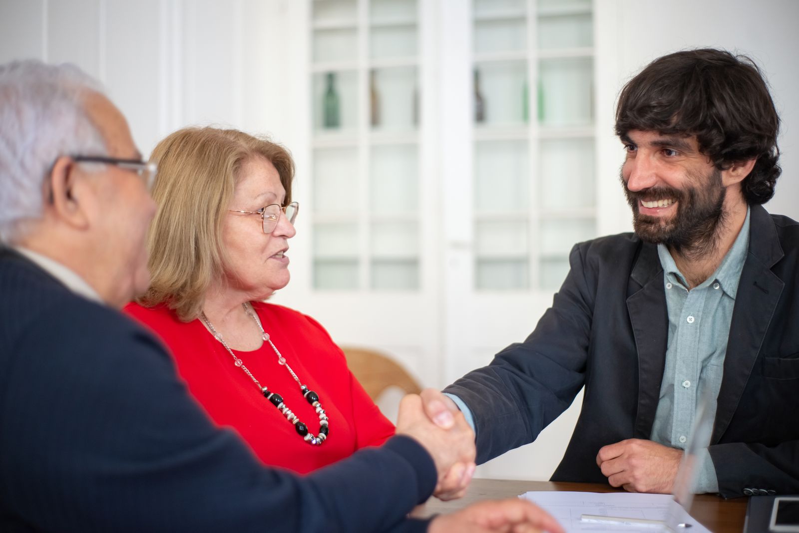 A Keystone loan officer meeting a client
